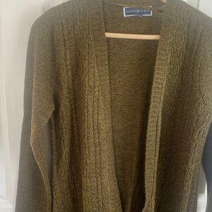 Karen Scott Women's Cardigan in Olive Green
